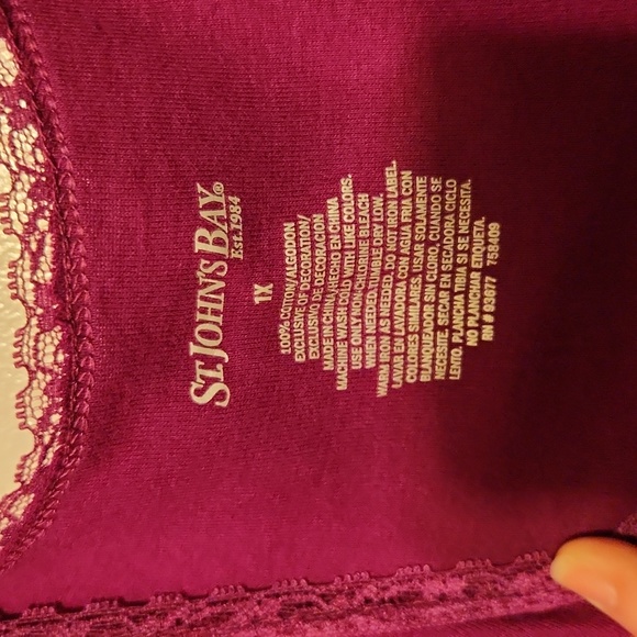 St. John's Bay Tank Scoop Color/Berry Purple size 1X - Picture 3 of 6